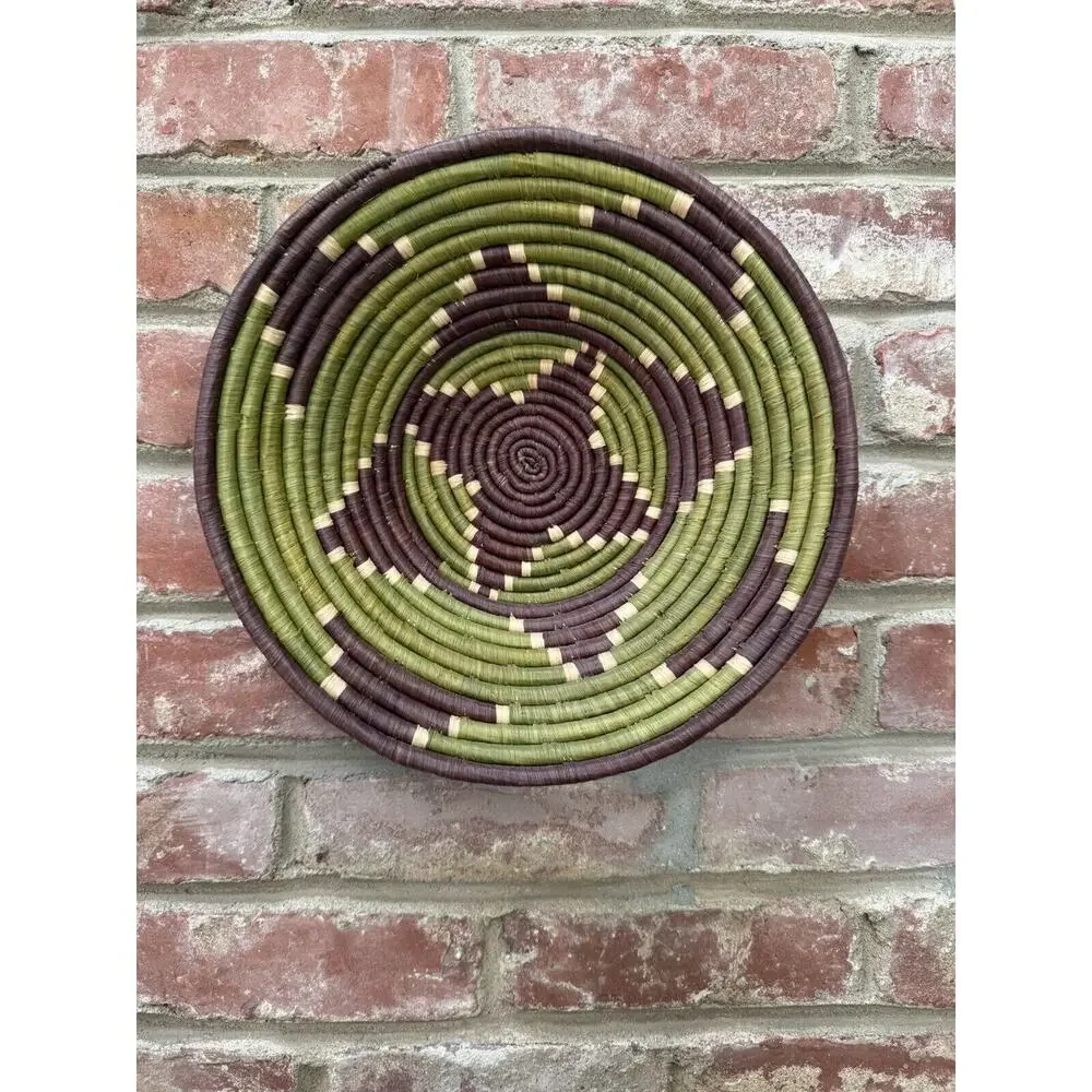 Bukedo Raffia Uganda handwoven Coil Basket Bowl, African Art Decor Natural Fiber